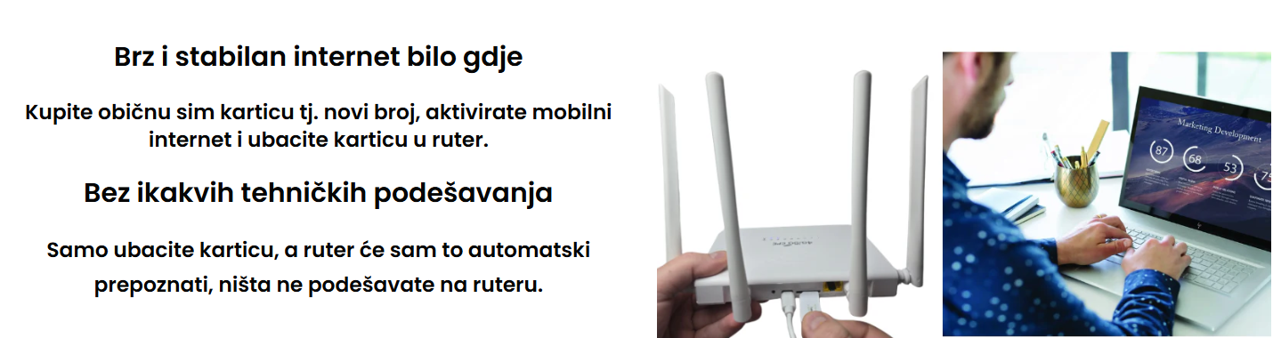 4G BEŽIČNI RUTER NA SIM KARTICU