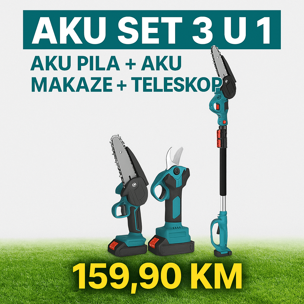 AKU PILA + AKU MAKAZE + TELESKOP AKCIJA