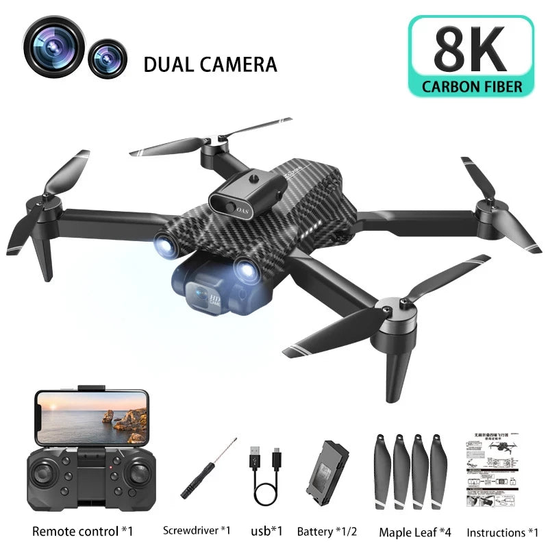 Karbonski Dron Model 2024 Sa Dvije Kamere i Dvije Baterije