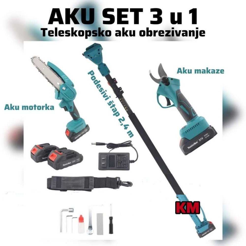 AKU PILA + AKU MAKAZE + TELESKOP AKCIJA