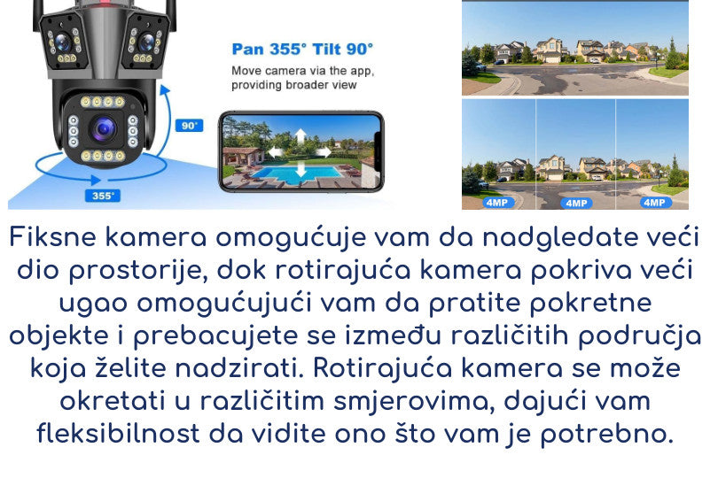 Trostruka Wifi kamera Vanjska PTZ