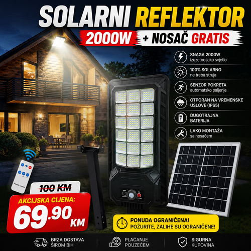 Solarni Reflektor Sa Nosačem 2000w 1