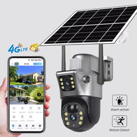 4G Solarna Dvoglava Kamera 360° sa Duplim Ekranom (Radi bez struje i WiFi-a) 1