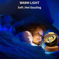 🪐 3D Kristalna Kugla – Saturn LED Noćna Lampa 3