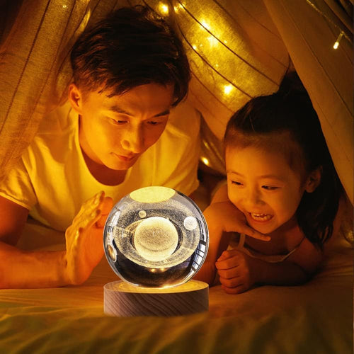 🪐 3D Kristalna Kugla – Saturn LED Noćna Lampa 4