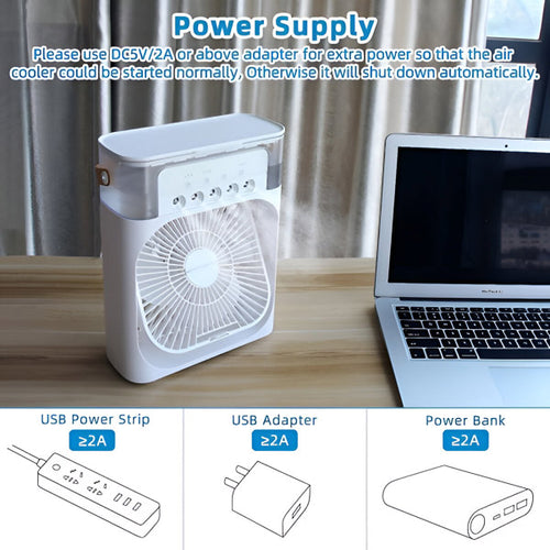 ❄️ Mini Klima Ventilator sa Raspršivanjem Vode – Lično Hlađenje Bilo Gdje 4