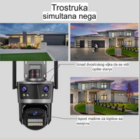Kamera 12MP Tri Ekrana Tri Objektiva WiFi PTZ Vanjska iCSee 3