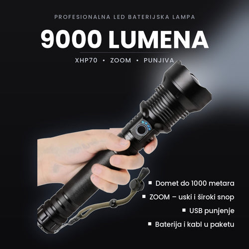 Baterijska lampa 9000 lumena 1